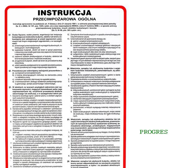 INSTRUKCJA PRZECIWPOŻAROWA OGÓLNA
